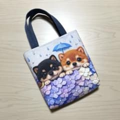 ミニミニバッグ♡柴犬ちゃん♡マチ付き両面パネル - メルカリ