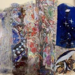 の*了様 最終SALE☆海外マステ・コラージュ素材他♥大量まとめ売り 【A】おま コラージュ 海外マステ 立体コラージュカード 花 蝶 女の子 水晶PET