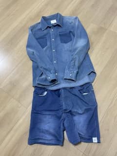 AMUY デニムシャツとショートパンツセット Mサイズのサムネイル
