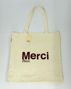 新品未使用 Merci メルシー トートバッグ 大 ラージ クリーム/ワイン