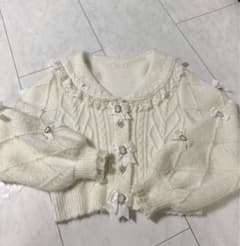 LizLisaリボン付きアイボリーカーディガンのサムネイル
