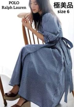 美品✨ポロラルフローレン マキシ丈 ギンガムチェック ラップ