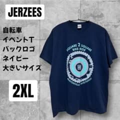 미국 헌 옷 JERZEES 자전거 이벤트 반소매 티셔츠 네이비 2XL 큰