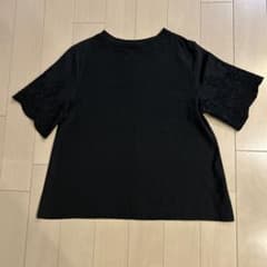 TOPVALU 半袖カットソー ブラック 刺繍のサムネイル