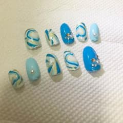 ネイルチップ 【ハートブルー】のサムネイル