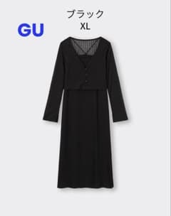 GU 2ピースキャミソールワンピース ブラックのサムネイル