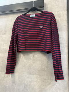 プラダ　クロップド　ボーダー　ロングTシャツのサムネイル