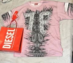 DIESEL ペイズリー柄 Tシャツ ピンク - メルカリ