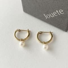 美品 Jouete ジュエッテ フープ ピアス パール 2WAY YG 925 美品 Jouete ジュエッテ フープ ピアス パール 2WAY YG 925 - メルカリ