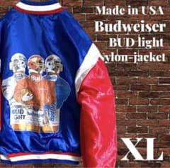 ￼<希少> USA製　正規品　バドワイザー　ナイロンスタジャン　サイズXLのサムネイル