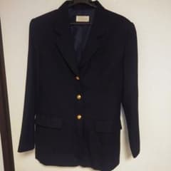ネイビー シングルブレスト ブレザー