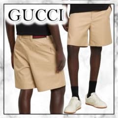 パ*！様 【50】GUCCI ウェブストライプ グッチ ショートパンツ　ハーフパ 50】GUCCI ウェブストライプ グッチ ショートパンツ ハーフパンツ