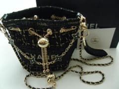 極美品CHANELノベルティツイードバケットバック巾着ショルダーバッグ