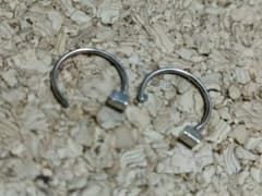 ピアス　シルバー　スクエア　未使用　フックピアスのサムネイル