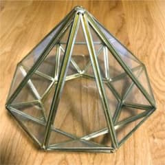 古物 真鍮 ガラス ケース ダイヤ型のサムネイル
