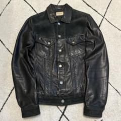 (早い者勝ち)  NUDIE JEANS レザージャケット コンビレザー切替のサムネイル