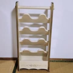 トールペイント ホワイトウッド 木製 スリッパラック アンティーク調 カントリー トールペイント ホワイトウッド 木製 スリッパラック アンティーク調