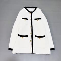 アルページュストーリー 配色ロングニットジャケット カーディガン