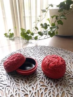 中国伝統美術工芸品 堆朱香合2個セット - メルカリ