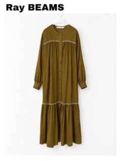 【Ray BEAMS】配色ステッチギャザーワンピースのサムネイル