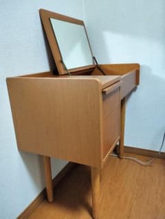 ウニコ unico アルベロ ALBERO 木目調ドレッサー・鏡台 引き出し付き