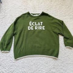 ÉCLAT DE RIRE ロゴニット セーター カーキ M