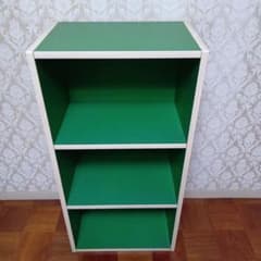 カラーボックス　3段グリーン　昭和レトロポップ