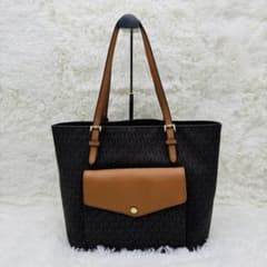 美品 マイケルコース シグネチャー トートバッグ A4収納可 ブラウン 
