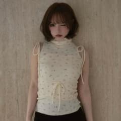 トップス Andmary Rosie flower knit tops red Rosette Sweater – Red Floral Knit Cardigan | JO+CO