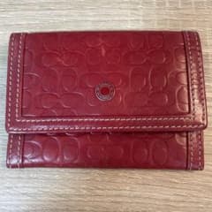 COACH レザー 名刺入れ レッドのサムネイル