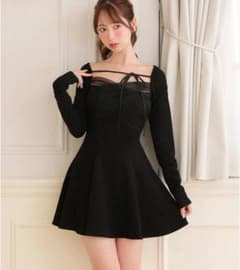 M.me.eme クロスチュールフレアミニワンピース M me eme エムミーエメ クロスチュールフレアミニワンピース ブラック