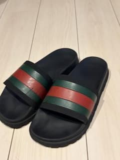 [正規品GUCCI]サンダル メンズ ブラック グリーン レッド 正規品GUCCI]サンダル メンズ ブラック グリーン レッド - メルカリ