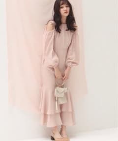 muguet open shoulder ribbon onepieceのサムネイル