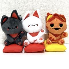 かみさまキツネとサラリーマン【クロ/シロ/アカトラ】マスコットセット