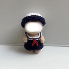 ミニチュアドール 赤ちゃん 服 帽子 マリン 夏 ハンドメイド 着せ替えのサムネイル