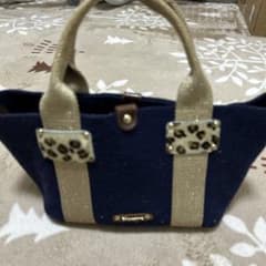 ネイビー レオパード柄 トートバッグ