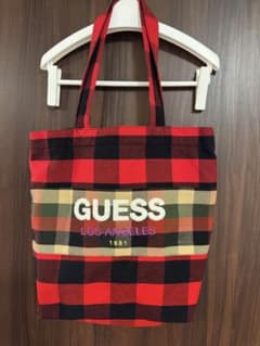 GUESS チェック柄トートバッグ - メルカリ