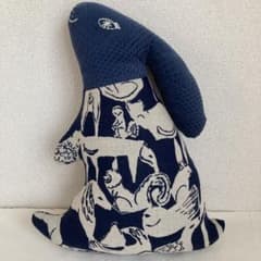 【美品】ミナペルホネン　うさぎ　クッション　ランドパズル　ライフパズル　ネイビー 美品】ミナペルホネン うさぎ クッション ランドパズル ライフパズル