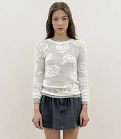 Sinoon ニットRose Artwork Long Sleeve Knit