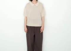 TANDEY 襟付き 半袖 ニットポロ ベージュのサムネイル