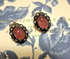 Rokuzan Inca Rose Pearl Earrings