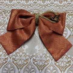 和装 髪飾り リボン かんざし 橙色 金糸のサムネイル