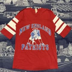 90s フットボールTシャツ　レッド　シングルステッチ　patriots