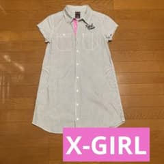 X-girl ストライプ柄 半袖シャツワンピースのサムネイル