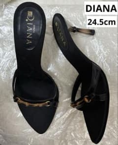 美品 DIANA ダイアナ バンブーモチーフ ミュール 黒24.5cm - メルカリ