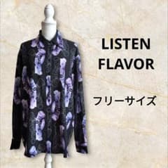 【美品】リッスンフレーバーLISTEN FLAVOR 長袖ブラウス フリーサイズ