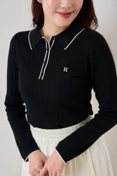 herlipto Pique Polo Knit Top - メルカリ