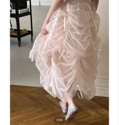 Ballerina drawstring ribbon skirt (pink)のサムネイル