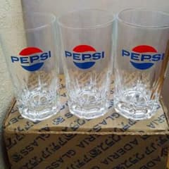 ⑧新品未使用 ペプシコーラ コップ 3個バラ 箱無し レトロのサムネイル