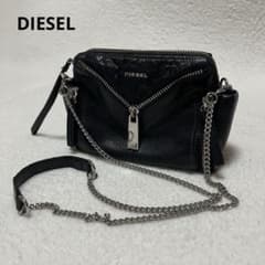 廃盤 DIESEL ディーゼル 本革 レザー ショルダーバッグ チェーン